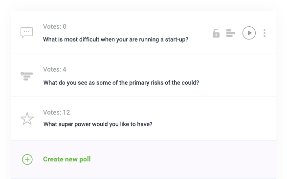 Easy to use interface to create polls