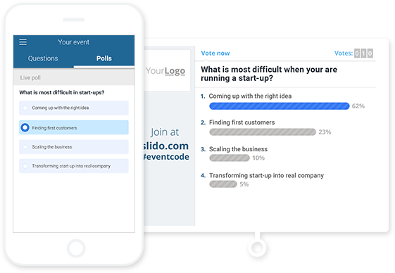 Your audience can participate in live polls